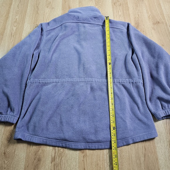 Vintage LL Bean Sweater Womens Medium Purple Full Zip Jacket Outdoor 90s Fleece - Picture 6 of 8